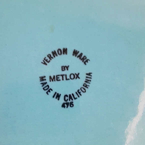 VINTAGE METLOX VERNON WARE TULIP TIME OVAL PLATTER - Picture 4 of 4